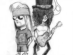 axl & slash caricatura