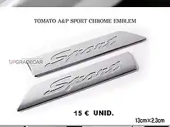 Emblema cromado Sport.AG-EMCRS-9382.Upgradecar