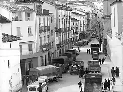 La calle del Santo Domingo de Silos de Alcal? la Real con la fortaleza de la Mota al fondo