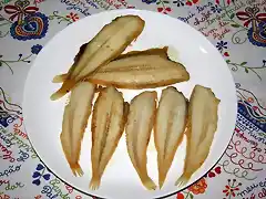 Acedias peladas y fritas