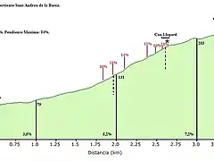 perfil del coll de les oliveres